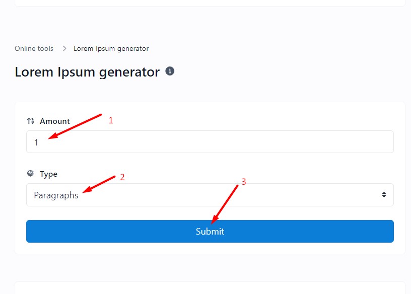 How to use the lorem ipsum generator